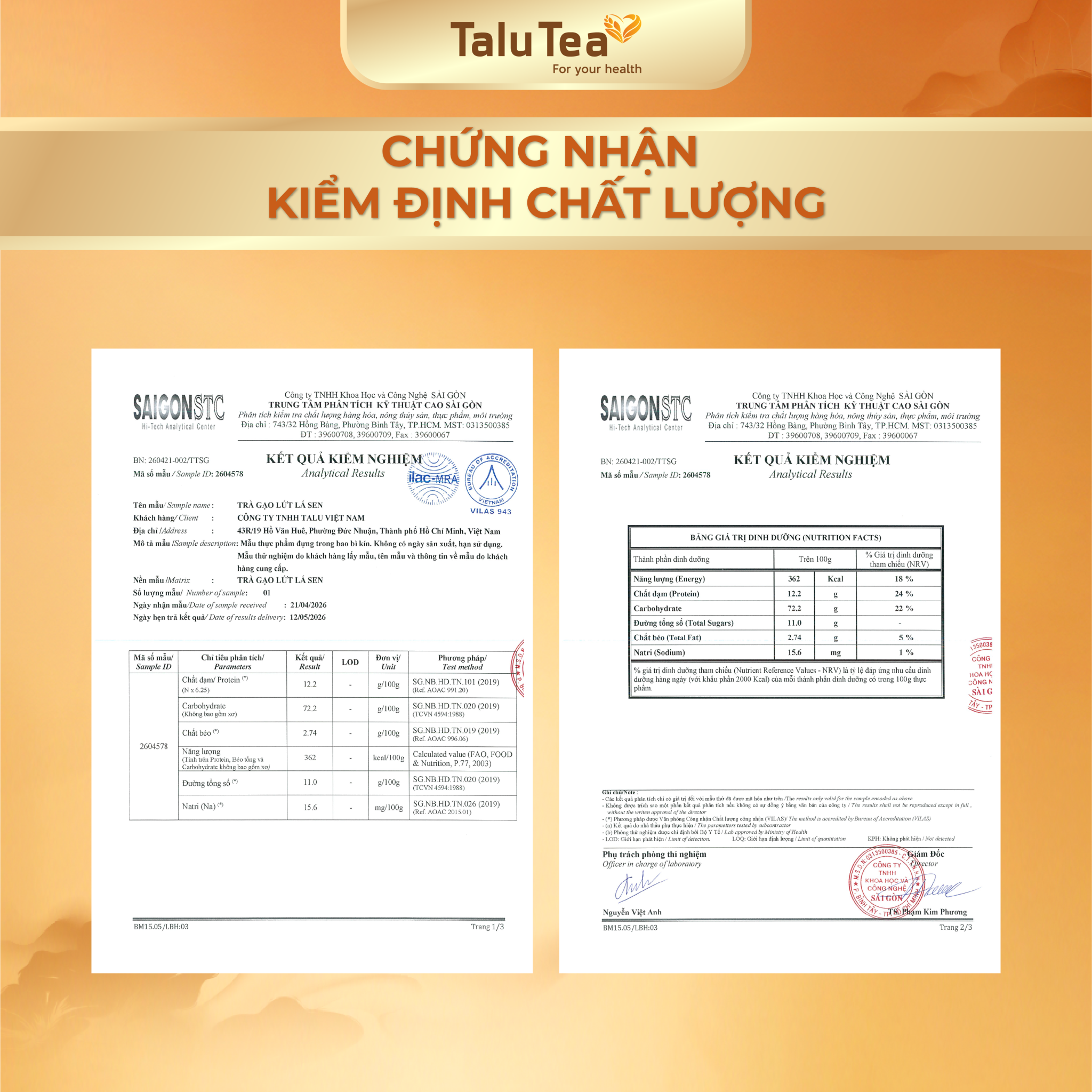 Mua 2 tặng 1 Hộp Full size-  Trà gạo lứt lá sen Talu Tea - Hộp 150G(15g x 10 túi)x3